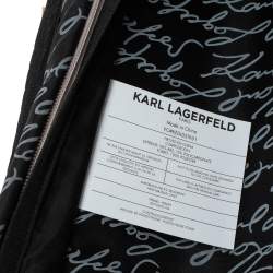 Pre Owned Karl Lagerfeld Light Pink Plastic Kat Expandable 4 Wheel Luggage