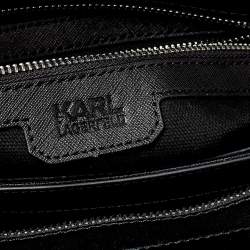 Pre Owned Karl Lagerfeld Black Saffiano Leather K/Ikonik Tote