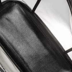 Pre Owned Karl Lagerfeld Black PVC and Leather Clear Swim Tote
