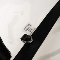 Pre Owned Karl Lagerfeld Black PVC and Leather Clear Swim Tote
