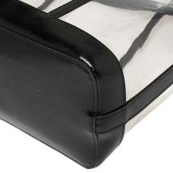 Pre Owned Karl Lagerfeld Black PVC and Leather Clear Swim Tote