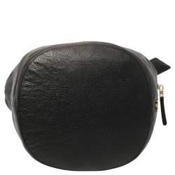 Pre Owned Karl Lagerfeld Black Pebble Leather Drawstring Bucket Bag