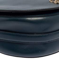 Pre Owned Karl Lagerfeld Teal Blue Leather K/Pura Shoulder Bag