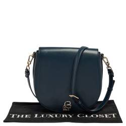 Pre Owned Karl Lagerfeld Teal Blue Leather K/Pura Shoulder Bag