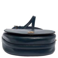 Pre Owned Karl Lagerfeld Teal Blue Leather K/Pura Shoulder Bag