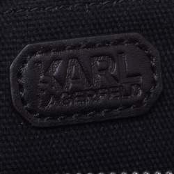 Pre Owned Karl Lagerfeld Black Leather Karlifornia Belt Bag