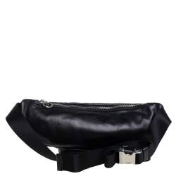 Pre Owned Karl Lagerfeld Black Leather Karlifornia Belt Bag