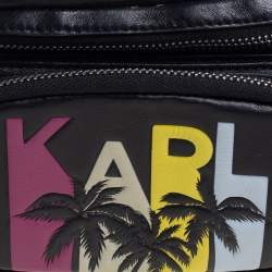 Pre Owned Karl Lagerfeld Black Leather Karlifornia Belt Bag