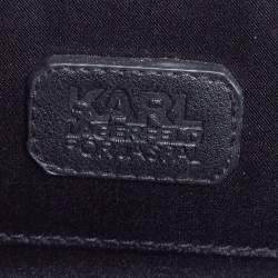 Karl Lagerfeld Black Glitter Acrylic Tres Karl Chain Box Clutch