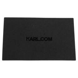 Pre Owned Karl Lagerfeld Blue/Black Quilted Tweed and Leather Zip Clutch