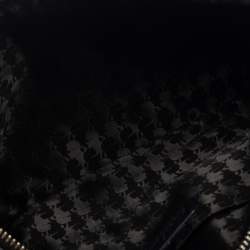 Pre Owned Karl Lagerfeld Blue/Black Quilted Tweed and Leather Zip Clutch