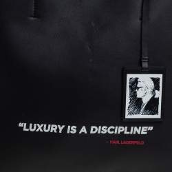 Karl Lagerfeld Black Leather Karl Legend Tote