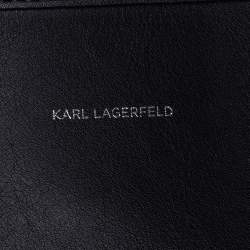 Karl Lagerfeld Black Leather Karl Legend Tote