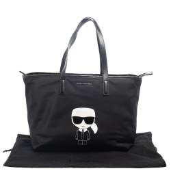 Karl Lagerfeld Black Nylon K Ikonik Tote