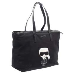 Karl Lagerfeld Black Nylon K Ikonik Tote