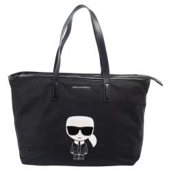 Karl Lagerfeld Black Nylon K Ikonik Tote