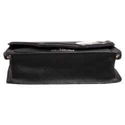 Pre Owned Karl Lagerfeld Black/White Leather K/ikonik Klassik Shoulder Bag