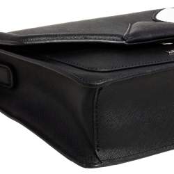 Pre Owned Karl Lagerfeld Black/White Leather K/ikonik Klassik Shoulder Bag