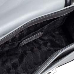 Pre Owned Karl Lagerfeld Grey Leather and Tweed Crossbody Bag