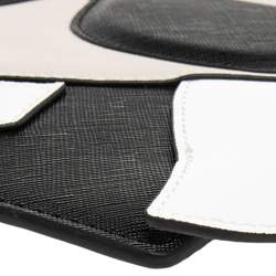 Pre Owned Karl Lagerfeld Black Leather Ikonik Top Zip Clutch