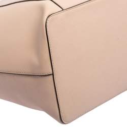 Karl Lagerfeld Salmon Pink/Black Coated Canvas and Leather Team Karl Tote