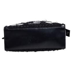 Karl Lagerfeld Black Leather And Tweed K/Klassik Pins Mini Tote