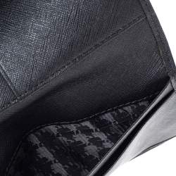 Pre Owned Karl Lagerfeld Black Leather Long Trifold Wallet