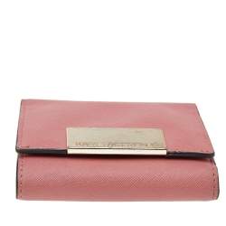 Karl Lagerfeld Pink Saffiano Leather Trifold Wallet