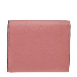 Karl Lagerfeld Pink Saffiano Leather Trifold Wallet