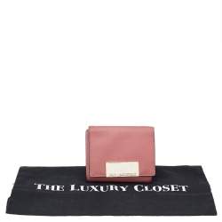 Karl Lagerfeld Pink Saffiano Leather Trifold Wallet