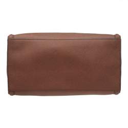 Pre Owned Karl Lagerfeld Brown/Black Saffiano Leather K Klassik Tote