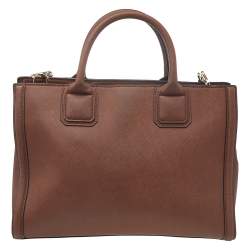 Pre Owned Karl Lagerfeld Brown/Black Saffiano Leather K Klassik Tote