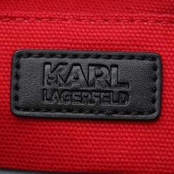 Karl Lagerfeld Black Leather K/Pixel Karl Choupette Shopper Tote