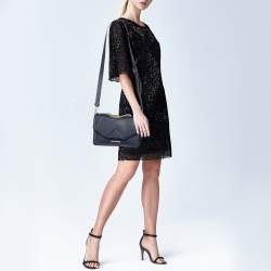 Pre Owned Karl Lagerfeld Navy Blue Leather K/Klassik Shoulder Bag