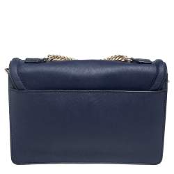 Pre Owned Karl Lagerfeld Navy Blue Leather K/Klassik Shoulder Bag