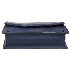 Pre Owned Karl Lagerfeld Navy Blue Leather K/Klassik Shoulder Bag