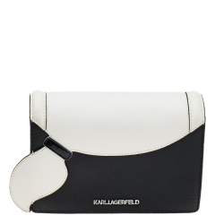 Pre Owned Karl Lagerfeld Black Leather K/Kocktail Karl Crossbody Bag