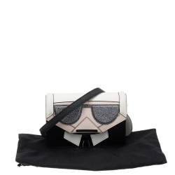 Pre Owned Karl Lagerfeld Black Leather K/Kocktail Karl Crossbody Bag