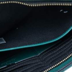 Pre Owned Karl Lagerfeld Green Quilted Leather Clutch