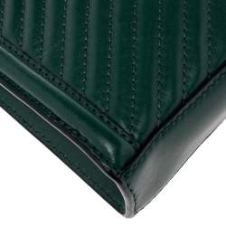 Pre Owned Karl Lagerfeld Green Quilted Leather Clutch