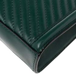Pre Owned Karl Lagerfeld Green Quilted Leather Clutch