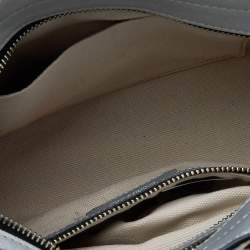 Karl Lagerfeld Metallic Silver/Dark Grey Saffiano Leather Mini K Klassik Tote