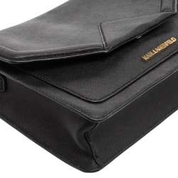 Karl Lagerfeld Black Leather K/Klassik Shoulder Bag