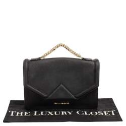 Karl Lagerfeld Black Leather K/Klassik Shoulder Bag