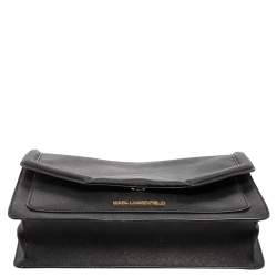 Karl Lagerfeld Black Leather K/Klassik Shoulder Bag