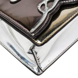 Karl Lagerfeld Silver High Gloss Leather K/IKONIK Shoulder Bag