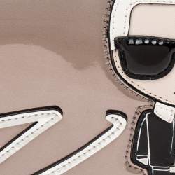 Karl Lagerfeld Silver High Gloss Leather K/IKONIK Shoulder Bag