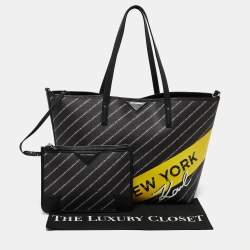 Karl Lagerfeld Black Coated Canvas K/City Shopper Tote