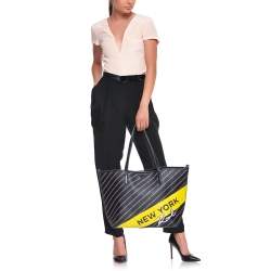 Karl Lagerfeld Black Coated Canvas K/City Shopper Tote