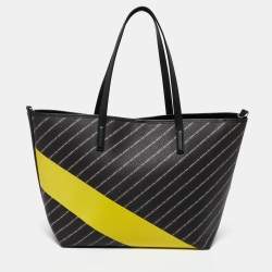 Karl Lagerfeld Black Coated Canvas K/City Shopper Tote